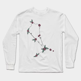 Bootes (The Herdsman) Constellation Roses and Hearts Doodle Long Sleeve T-Shirt